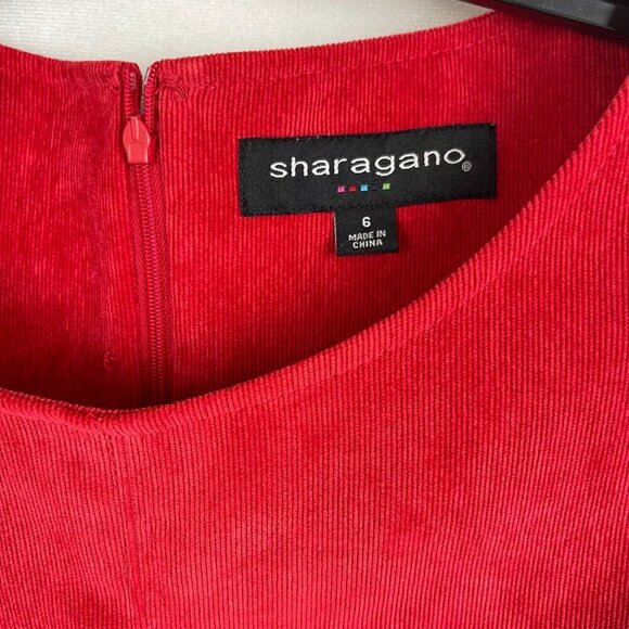 Sharagano Womens Short Sleeve Red Sheath Dress Size 6 - Picture 3 of 8